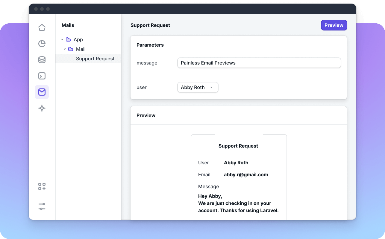 Second slide - Email features